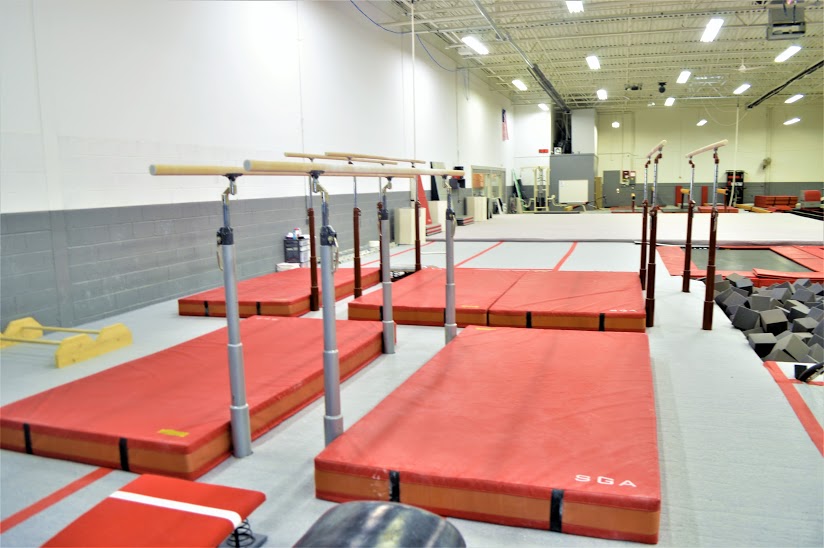 Parallel Bars, foam pit, trampolines
